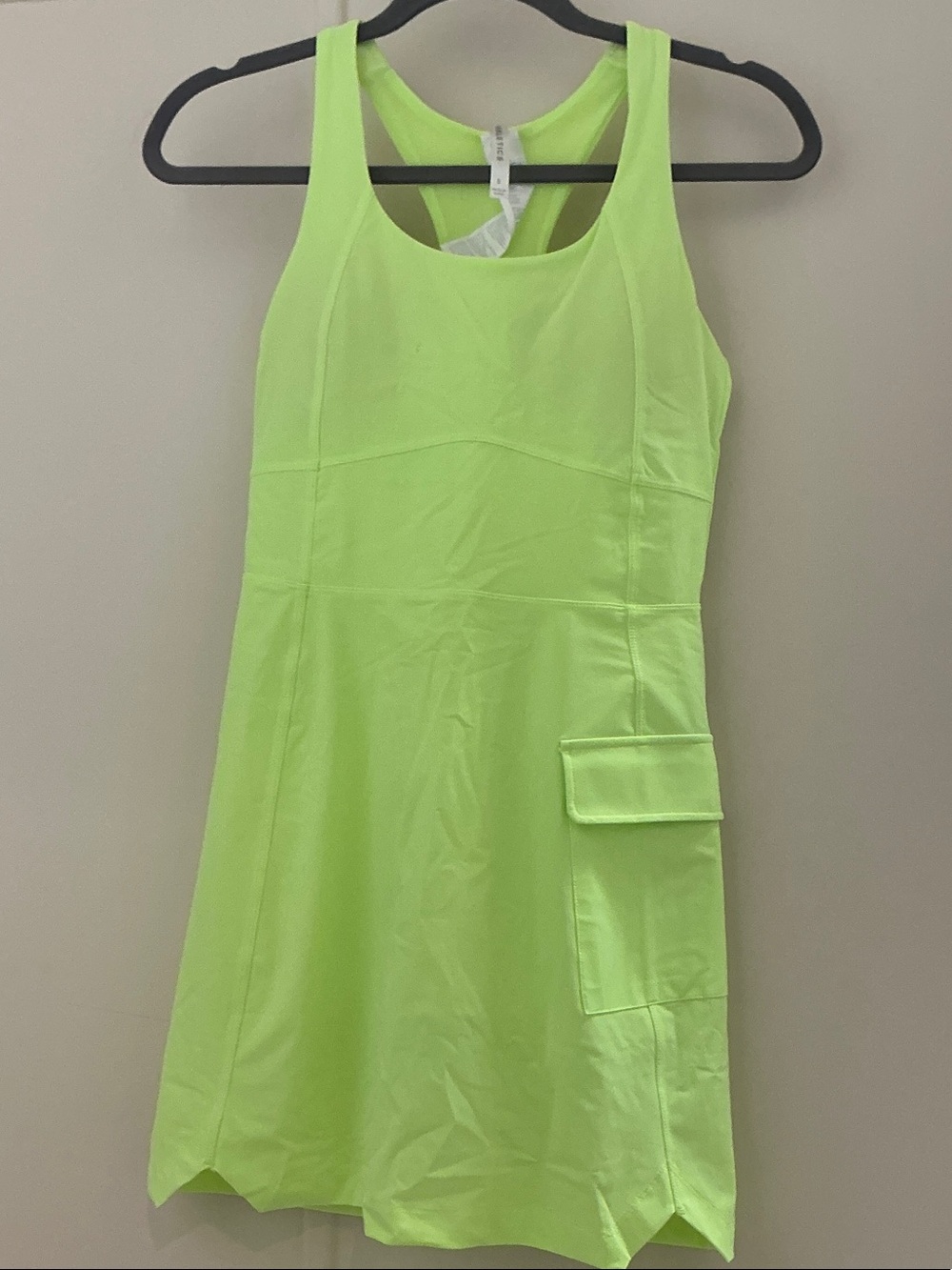 Fabletics Neon Lime Racerback A-Line Dress with Side Pocket